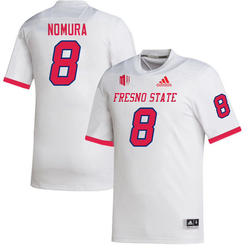 Men #8 Tuasivi Nomura Fresno State Bulldogs College Football Jerseys Stitched-White